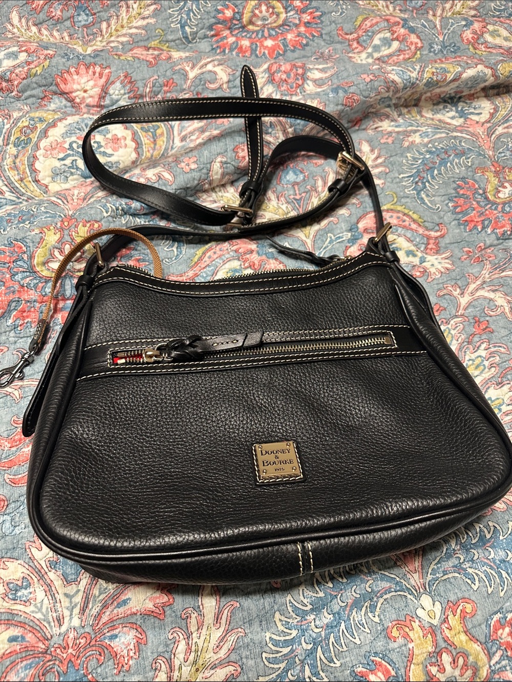 Dooney & Bourke Black Pebbled Leather Presley crossbody